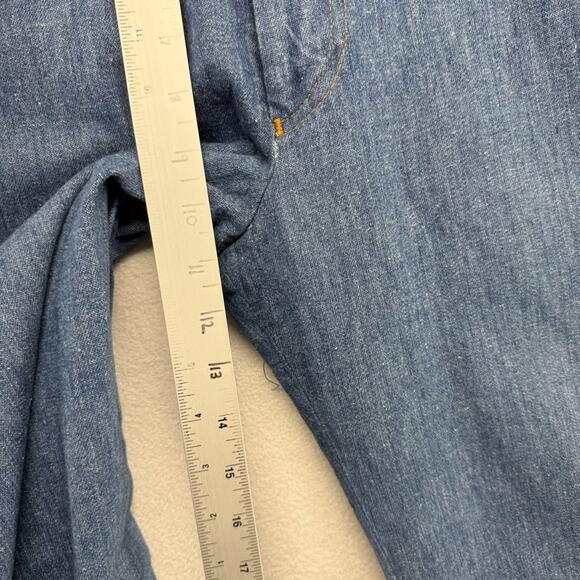 Vintage Levi's Jeans Fit 34x34 Blue Pantanela Flare Wide Leg Western Scovill 70s - Picture 5 of 12